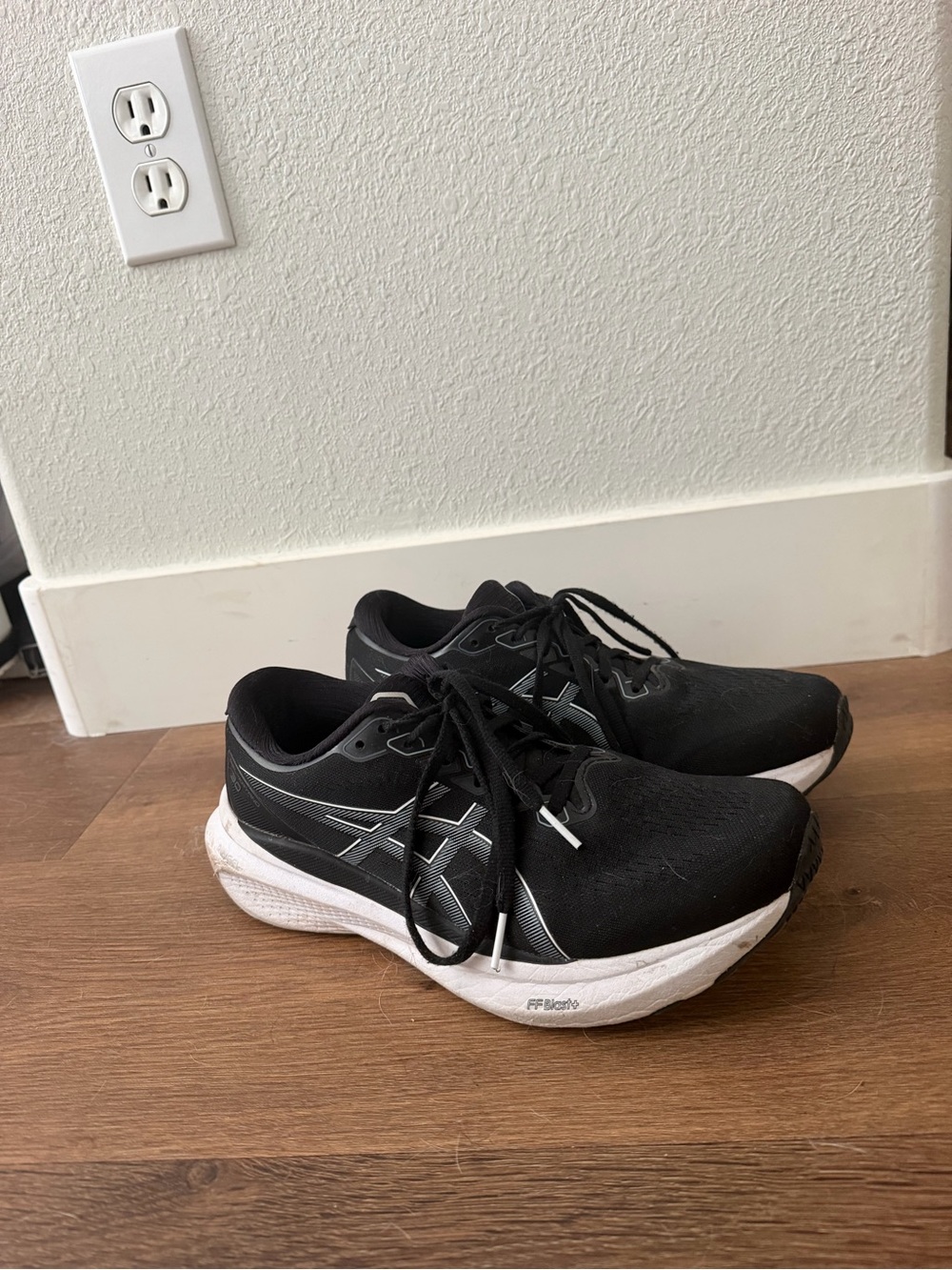 Asics Gel Kayano 30 Black and White Women's Athletic Running Shoes